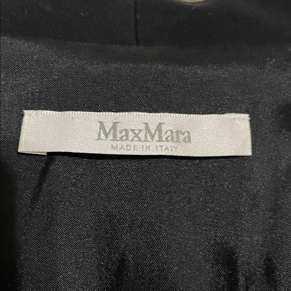 Max Mara women’s Black viscose open face duster/blazer with pockets - Picture 5 of 11